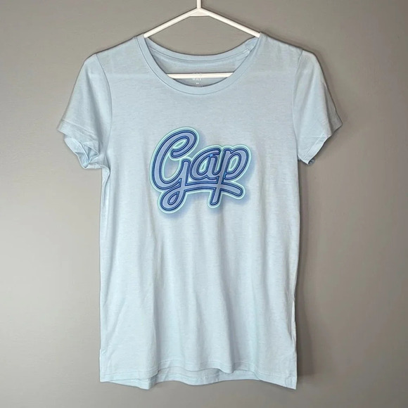 GAP NWT Baby Blue Retro Graphic Logo Crewneck Favourite Tee Sizes S & M - Picture 8 of 8